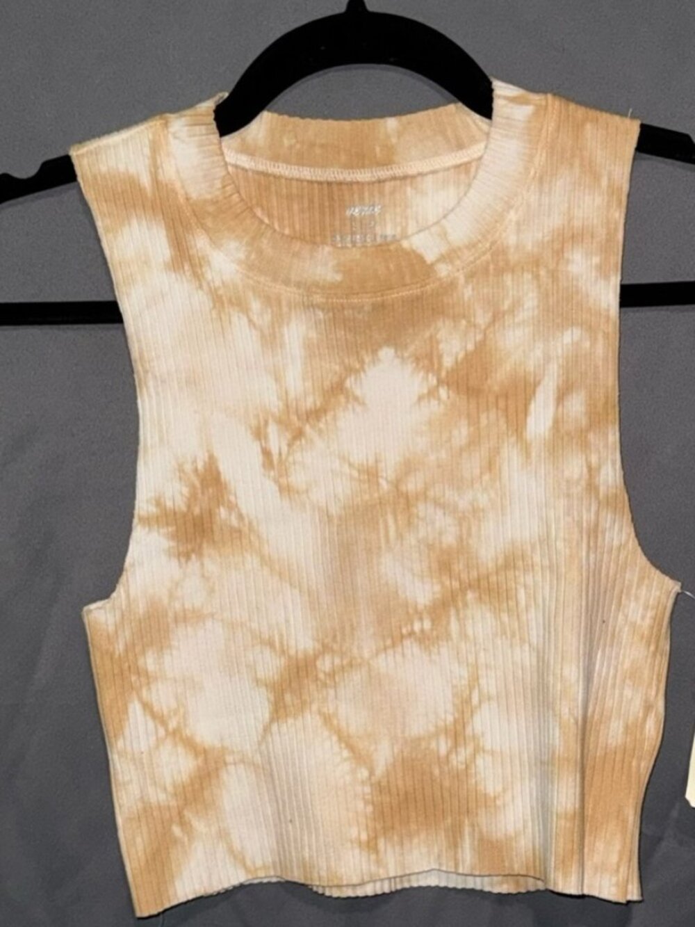 White Beige Tie Dye Tank Top Sz Small